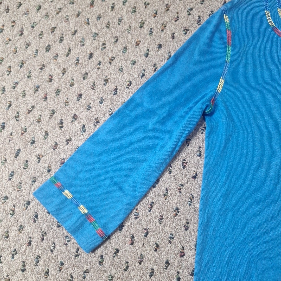 Vtg 70&rsquo;s Boho Split V-Neck 3/4 Sleeve Womens Top M