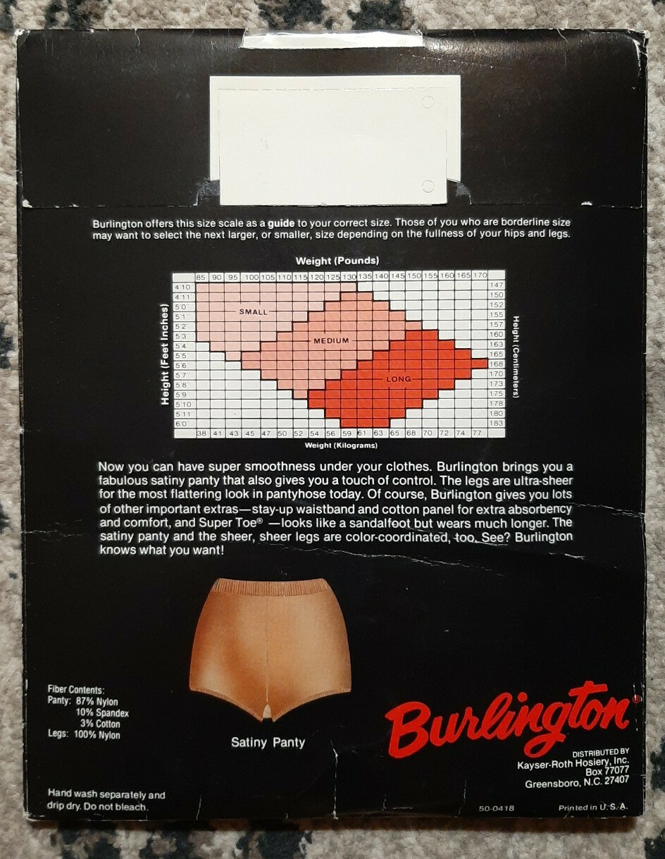Vintage Burlington Ultra Sheer Nylons Pantyhose Size Med Cafe Brazil NOS New