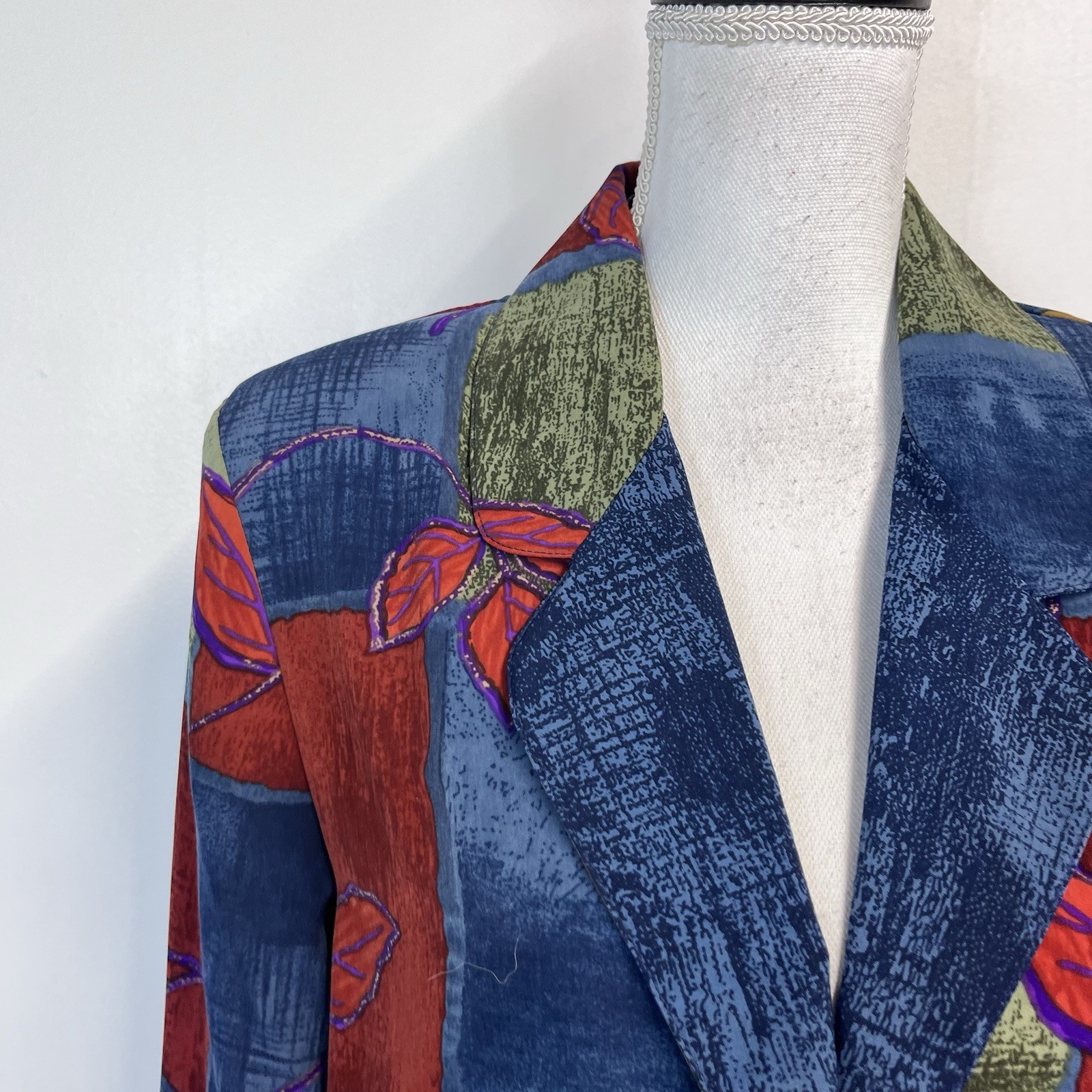 Vintage Peter Popovitch Blazer Jacket size Medium 90&rsquo;s Y2K Artsy Flowers Pockets