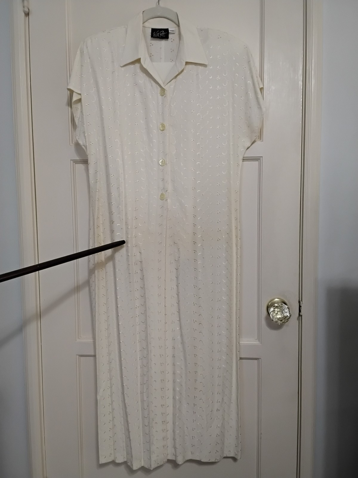 Vintage Wild Rose Cream Pant Suit Set Eyelet Duster 1990&rsquo;s