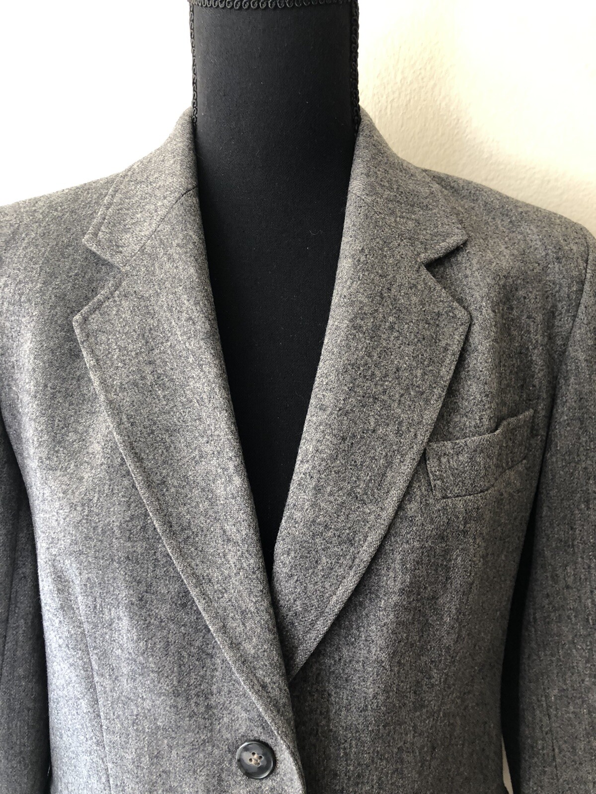 Vintage &rsquo;80s Evan Picone Classic Heathered Gray Blazer Dark Academia Preppy S/M