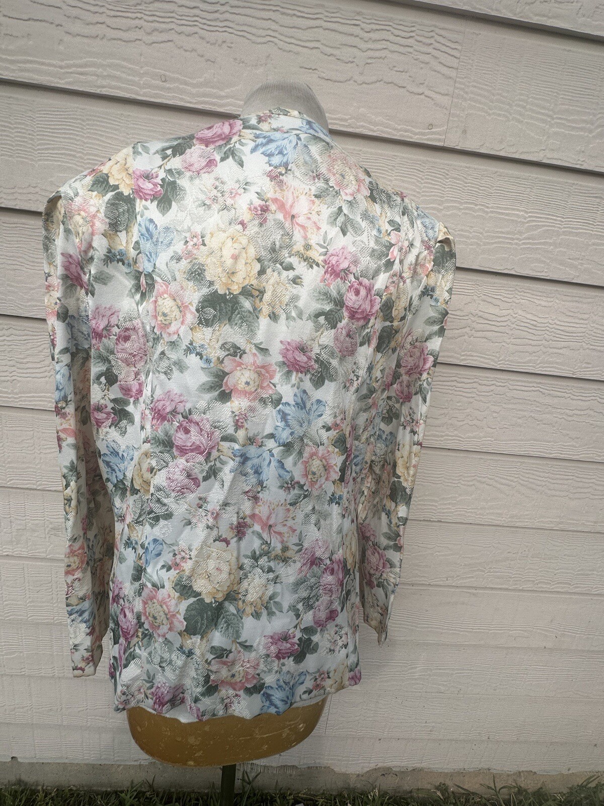 Vintage Risa Ann New York Jacket Size Xl ?20?Floral Button Up Blazer Pads