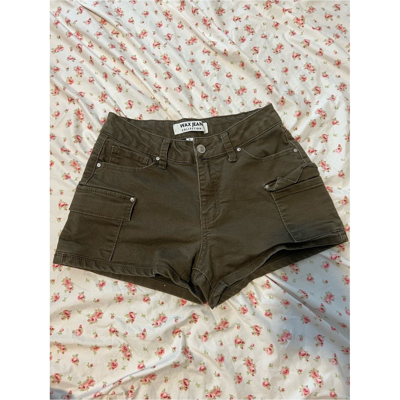 vintage army green cargo shorts