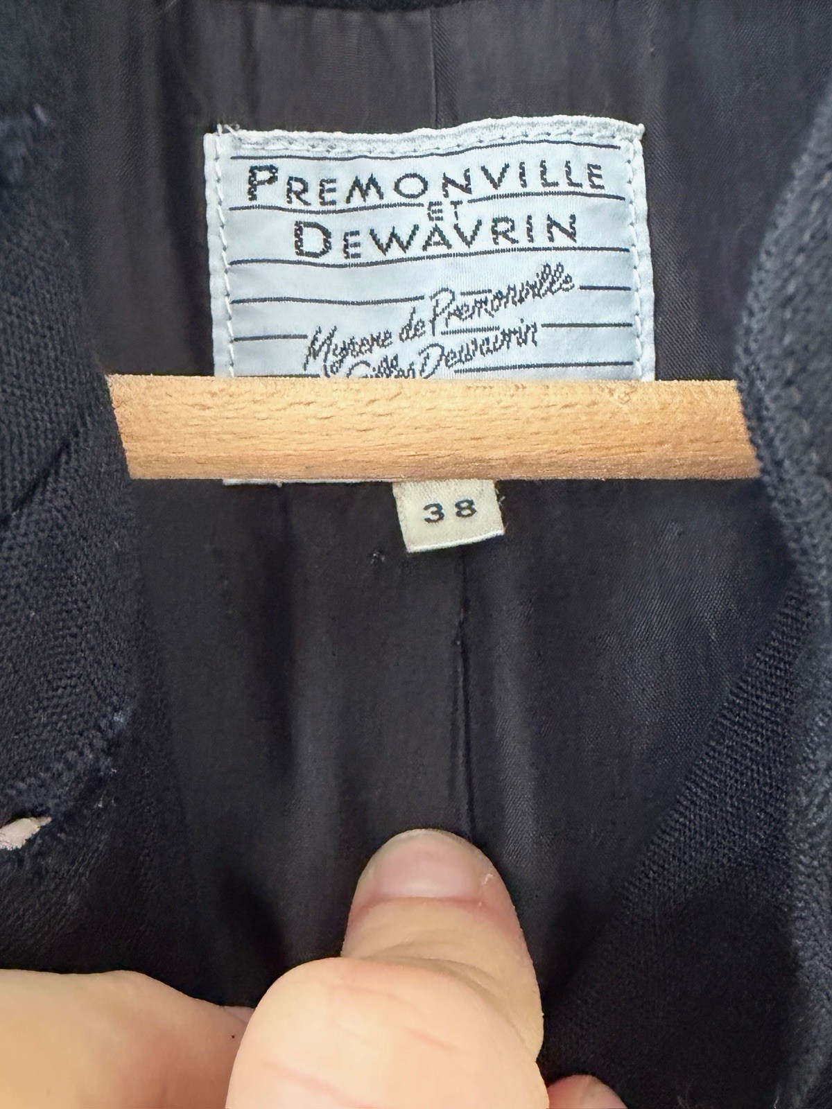 80s Avant Garde Paris Designer Premonville Dewavrin Fitted Wool Tailcoat Jacket