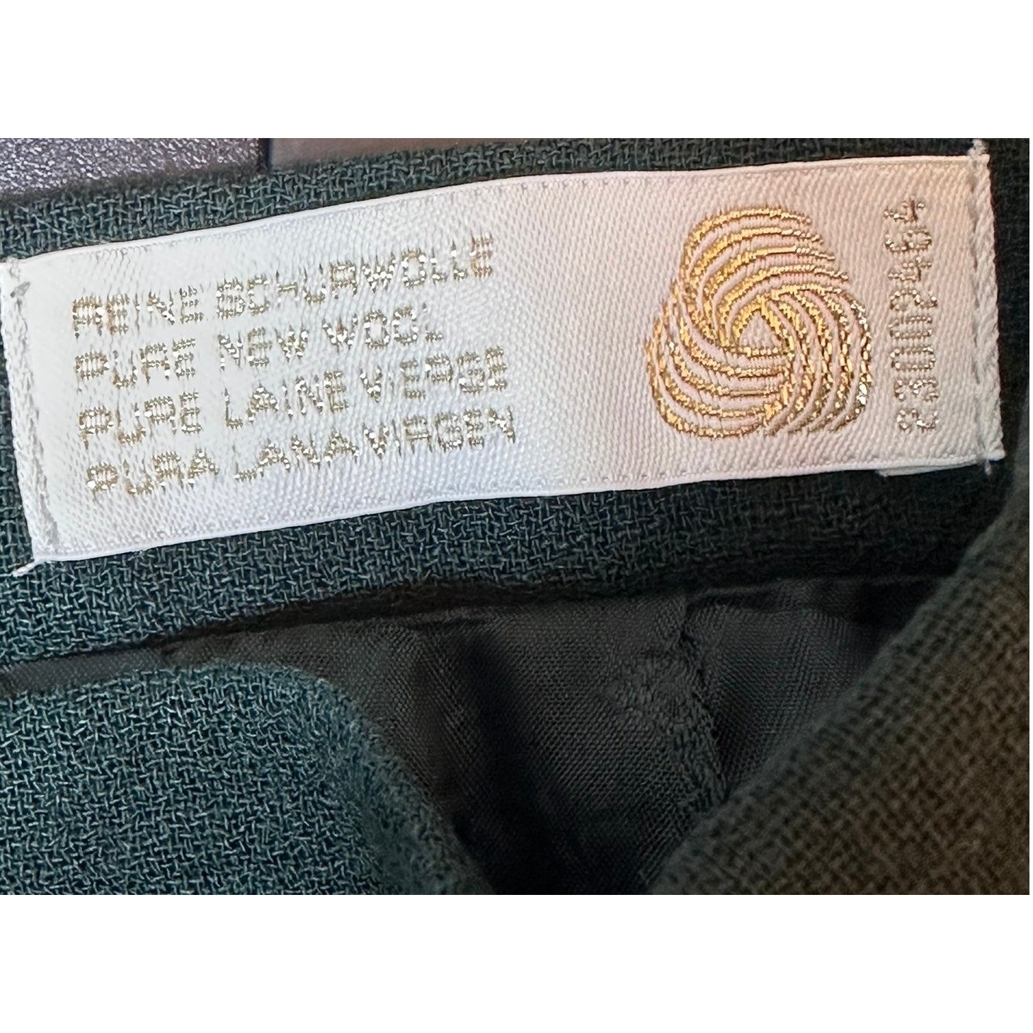 Escada Margaretha Ley Vintage Forest Green Pure New Wool Pencil Skirt 38 Classic