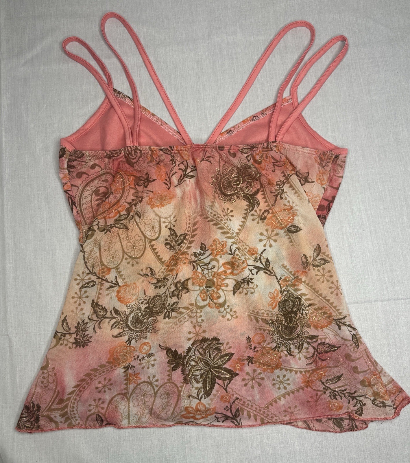 Vintage Y2K MKM Double Straps Flowy Tank Size Medium (See Description For Flaw)