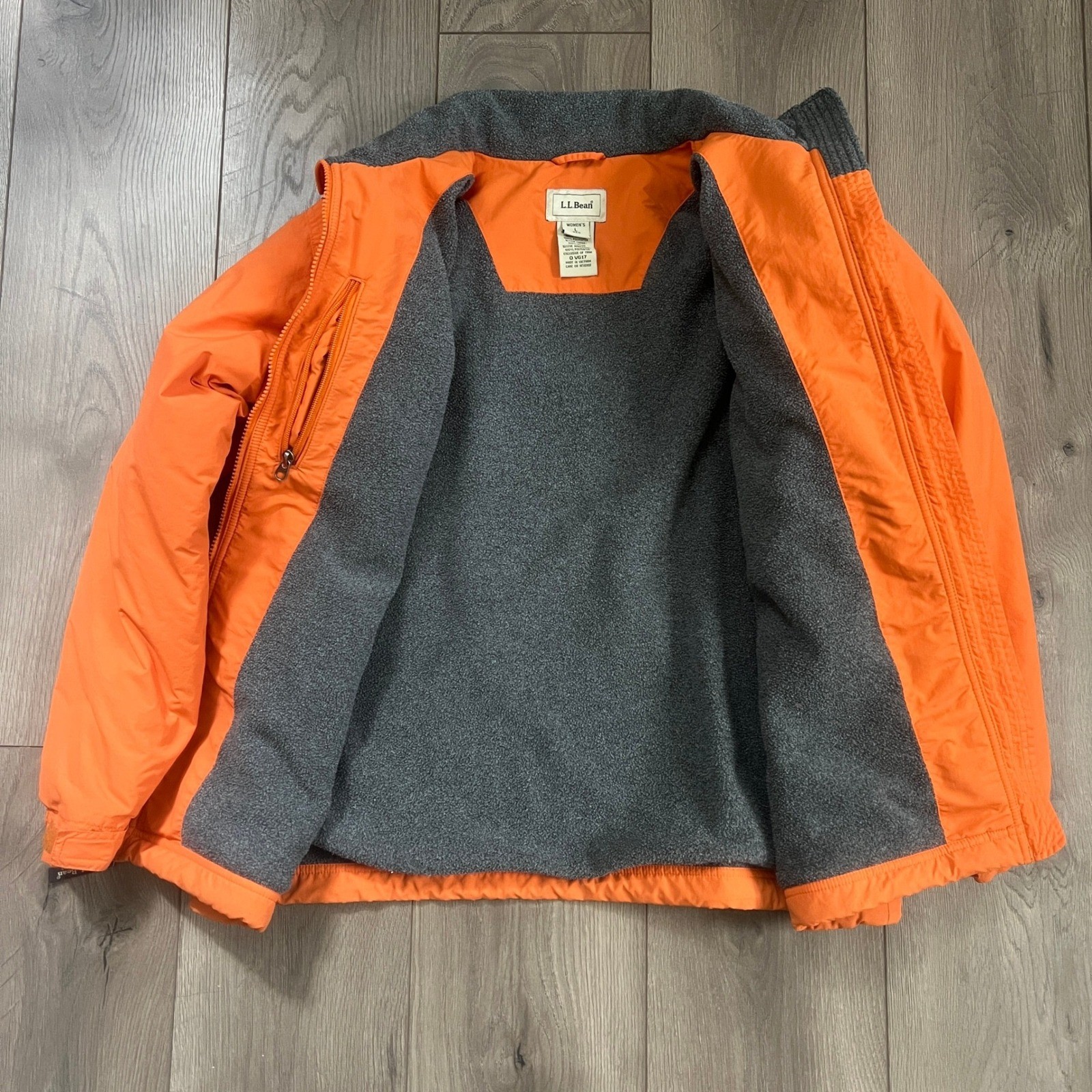 Vintage LL Bean Thinsulate Bomber Jacket Womens Large Petite Orange