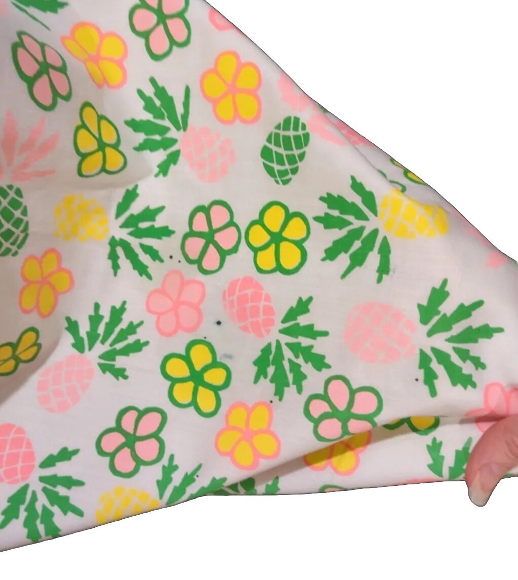 Vintage Pink Flowers Pineapple Shift Sheath Sun Dress Size 6 The Vested Gentress