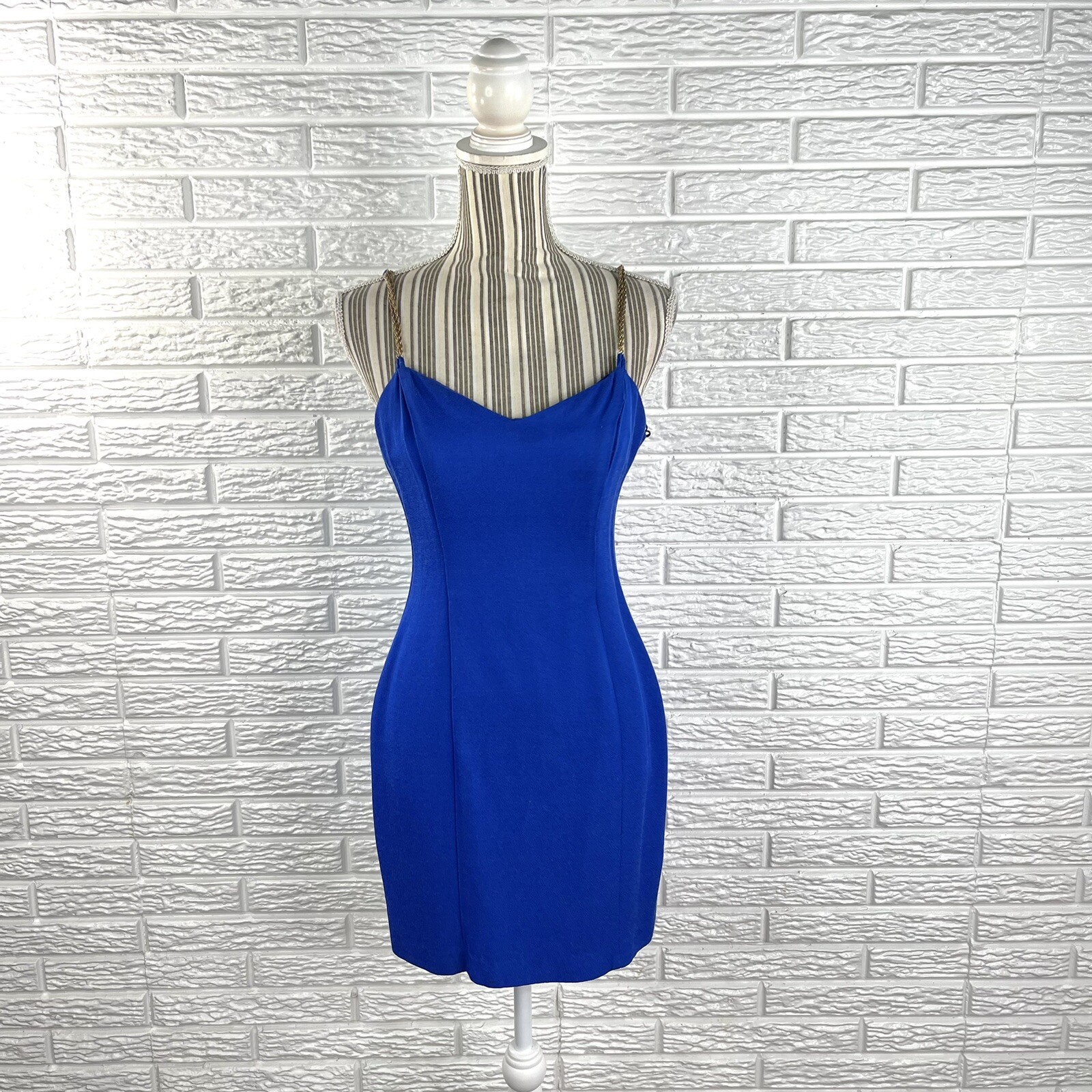 Vintage Scarlett Nite Royal Blue Mini Cocktail Dress Size 9-10