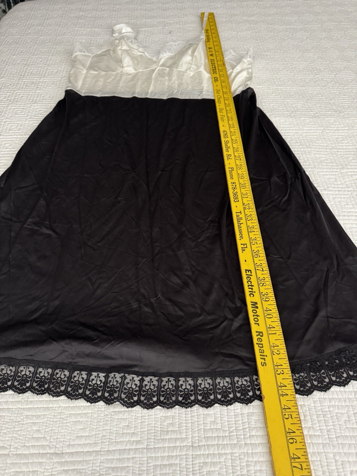 Dixie Belle USA Adjustable Strap Full Slip (42Average) Blk/Wh Color Block NEW