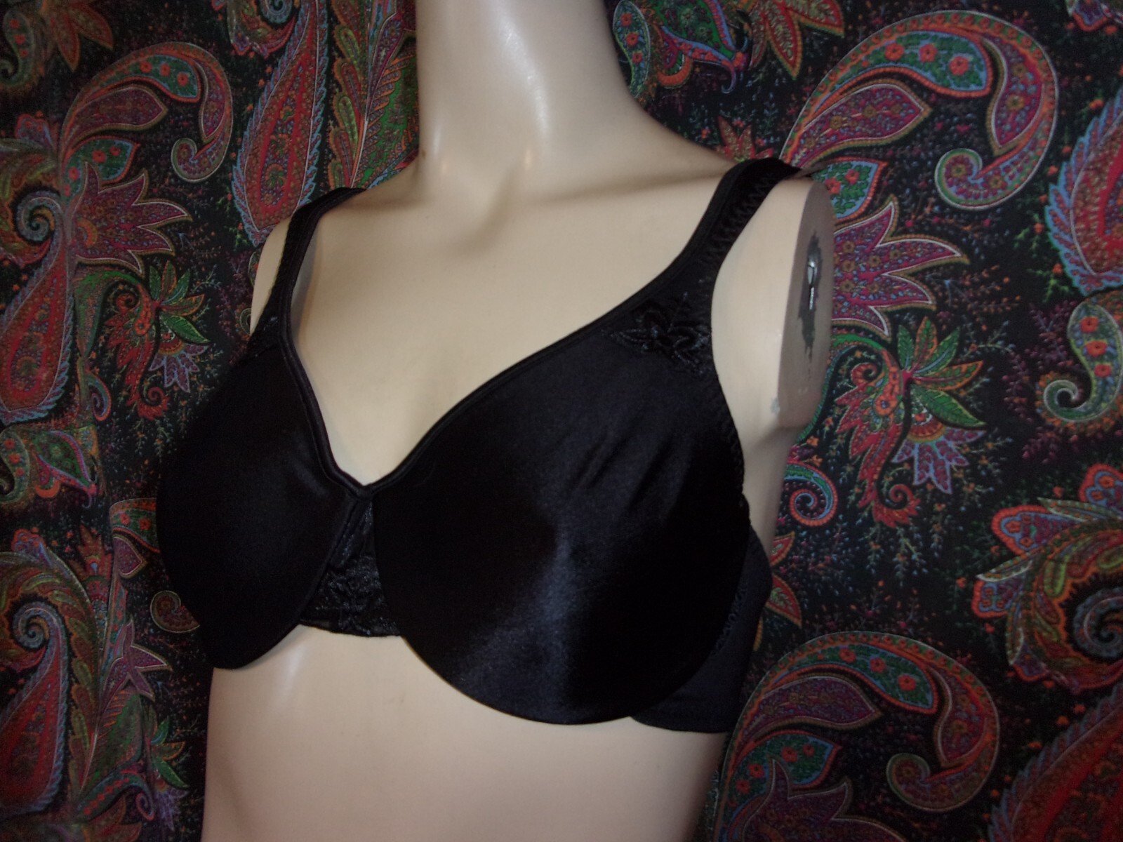 Vtg Curvation Black Full Figure Seamless Unpadded Underwire Bra 38C