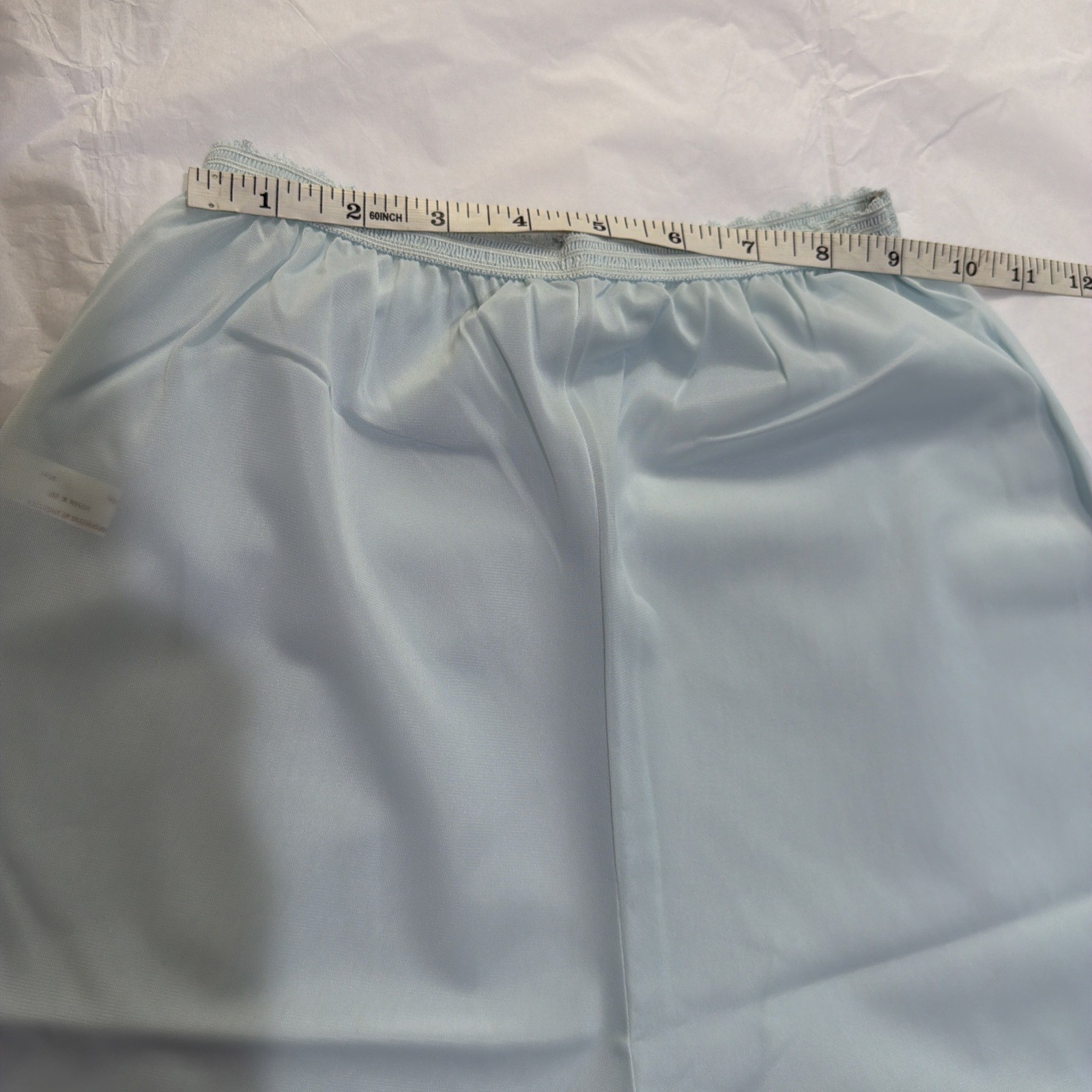 VTG Bloomers Knicker Semi Sheer Blue Pettipant Shorts Half Slip Lace SZ XS 4