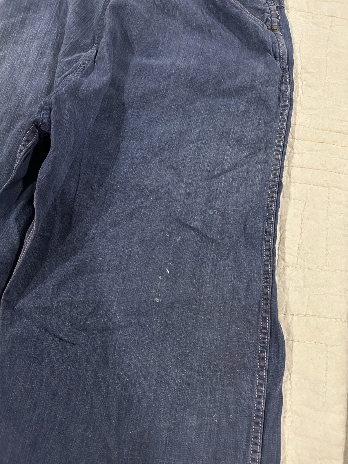 Vintage JC Penney Ranch Craft Side Zip Denim Carpenter Pants Vat Dyed Size 40×29