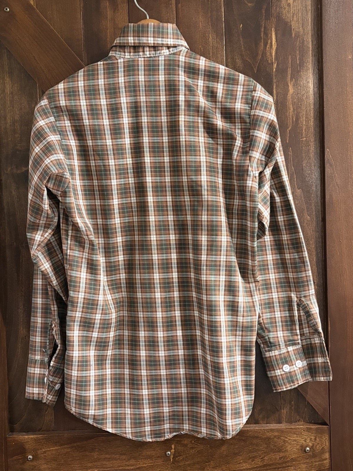 Vintage 70s Levi’s Plaid Button Up Shirt USA Youth 18 Fits Women’s XS S Brown