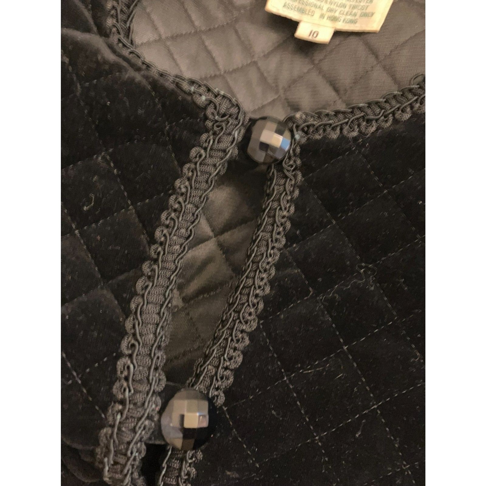 Vintage quilted black velvet jacket