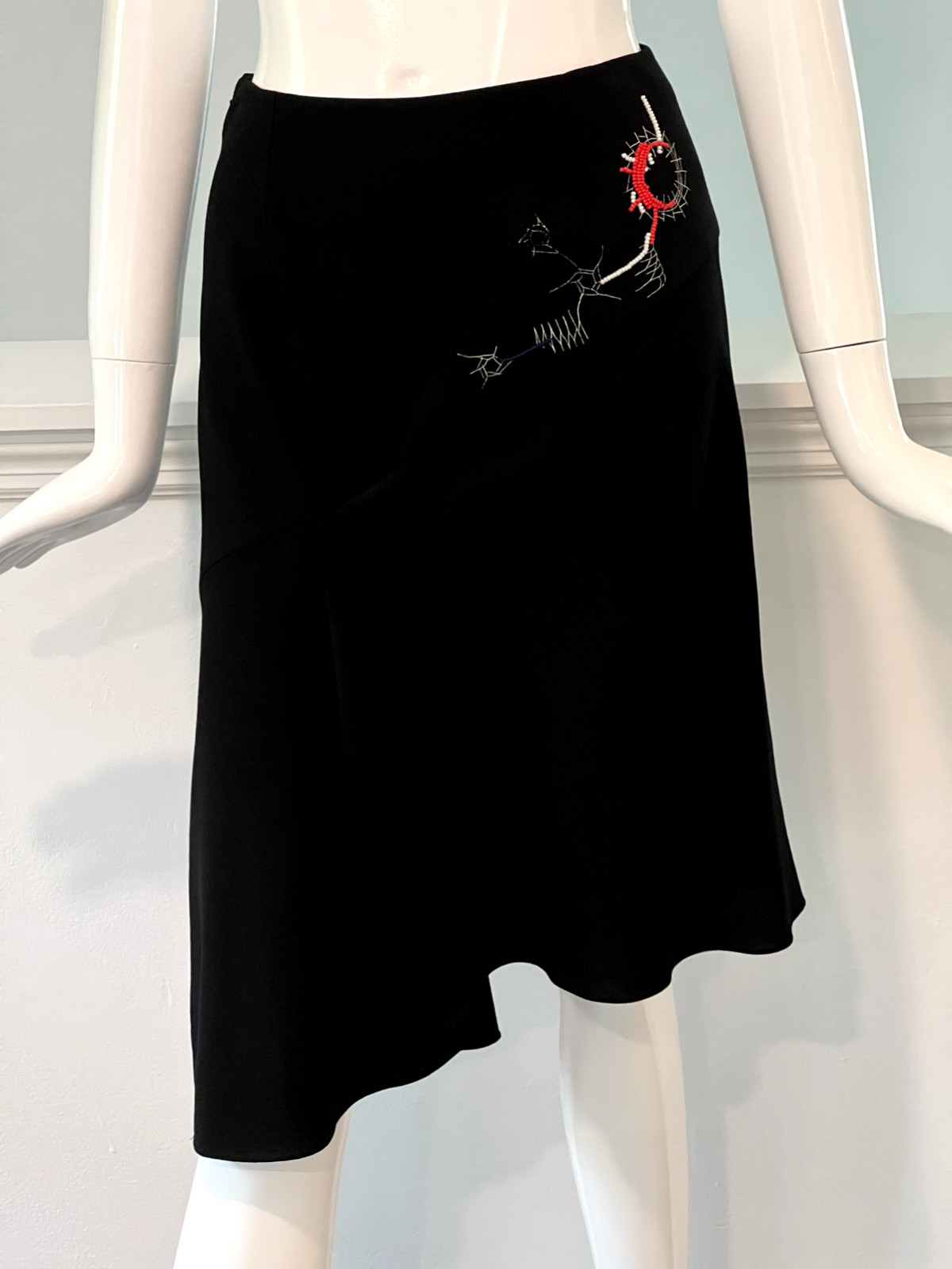 Vintage Christian Lacroix 1990s Black Asymmetrical Skirt Size 36