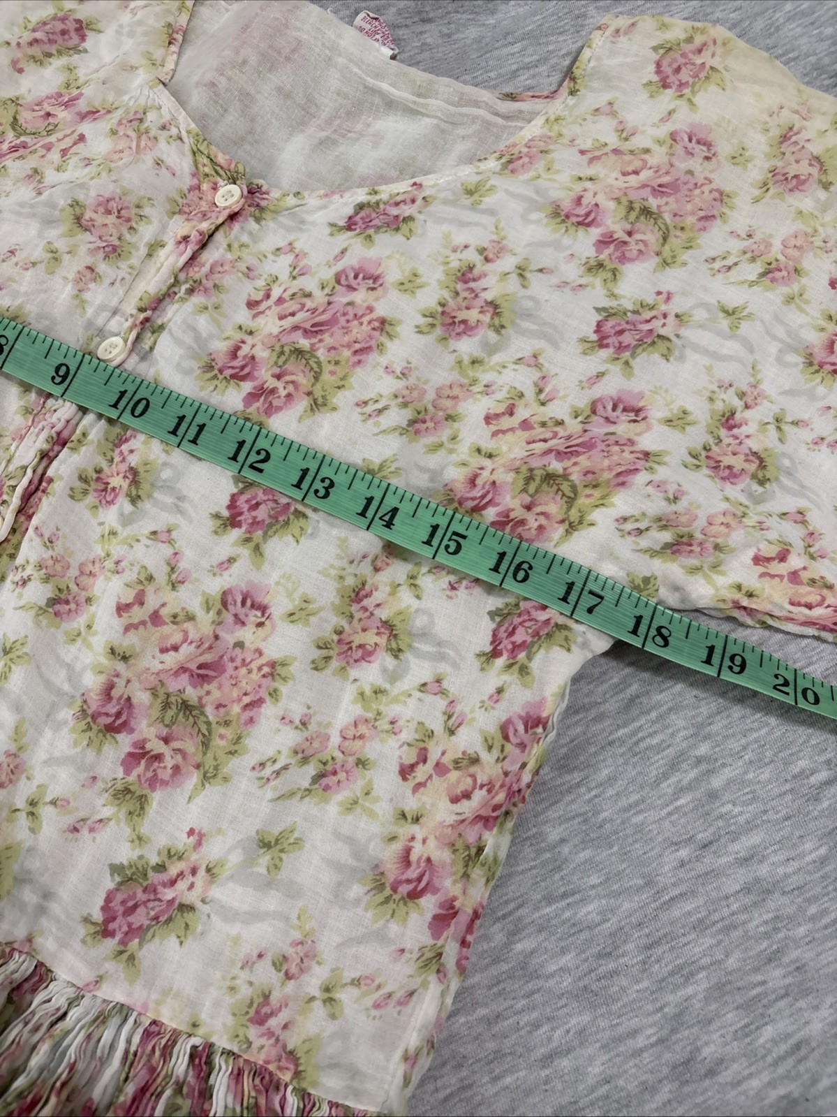 Vintage Sita Cotton Floral Maxi Dress Medium Cottagecore Boho Button Front
