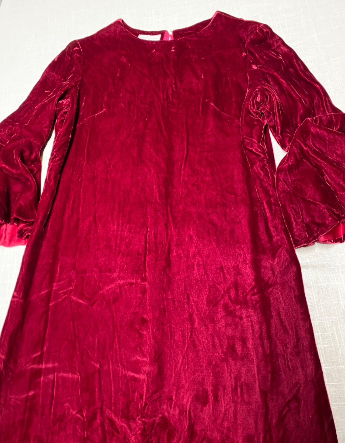 Vintage Velvet Dress 60s Maxi Handmade Red Burgundy Gothic Witchy Mod Glam 1960s