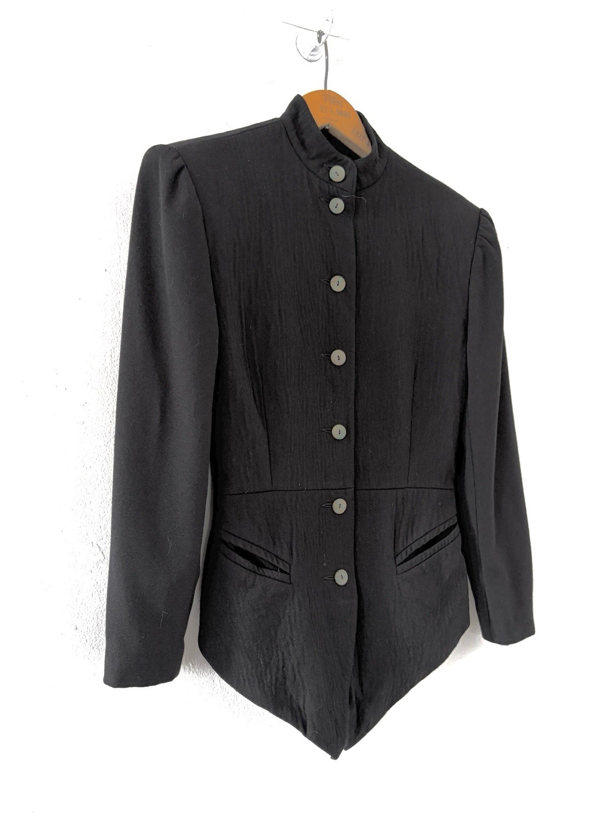 80s Avant Garde Paris Designer Premonville Dewavrin Fitted Wool Tailcoat Jacket