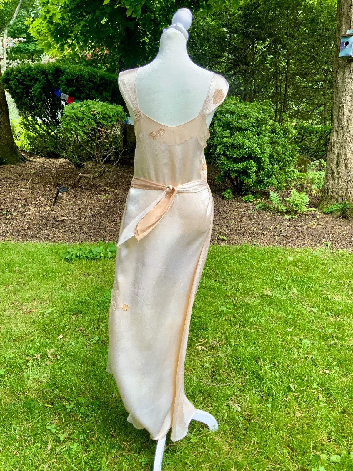 1930s Silk Chiffon Hostess Gown | Blush Pink Boudoir Dress | Restored 30D