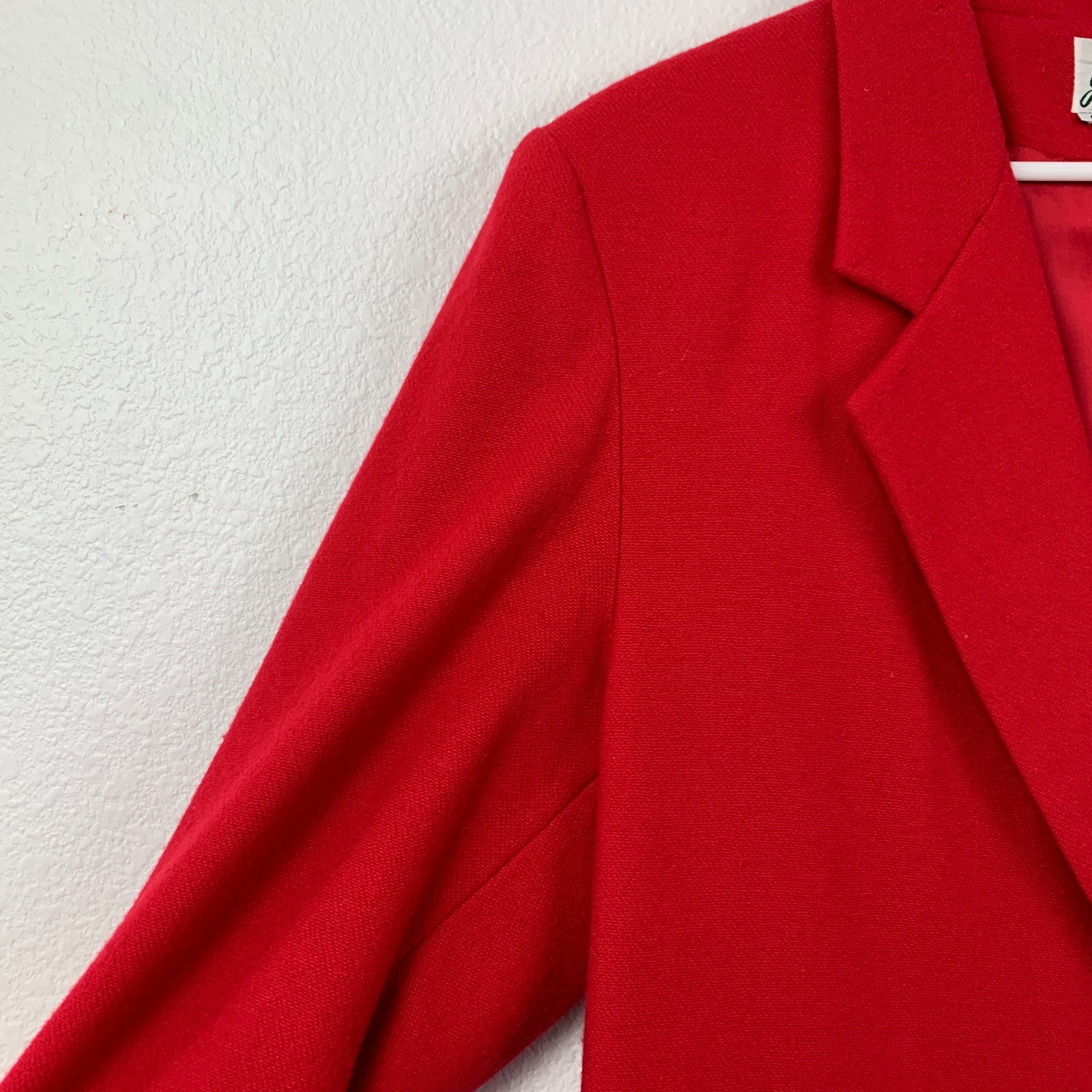 Vintage Joanna Wool Red Suit Jacket Blazer One Button Womens Chest 45&Prime;