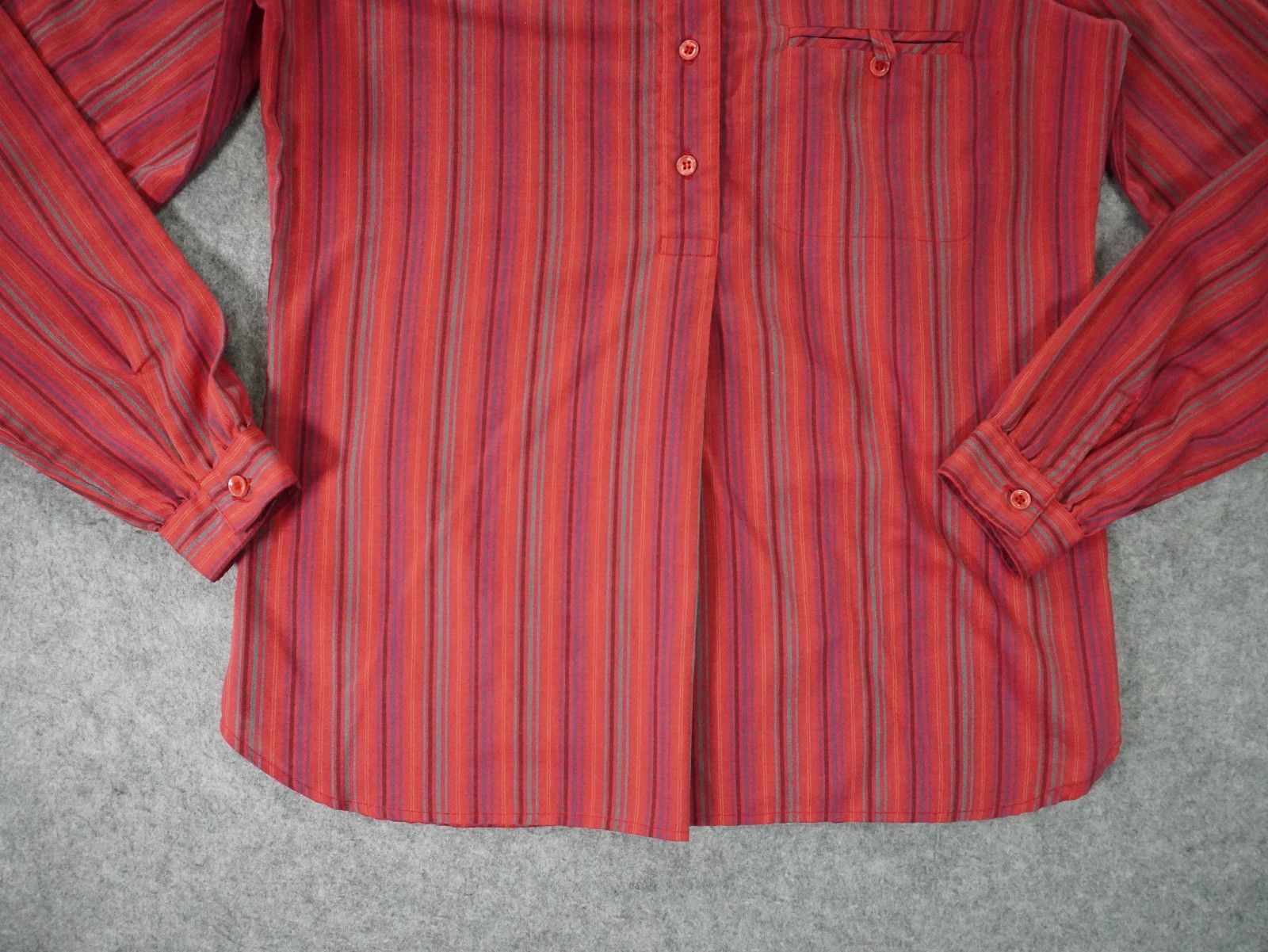 Vintage Levis Shirt Womens 8 Half Button Long Sleeve Pullover 70s Chambray