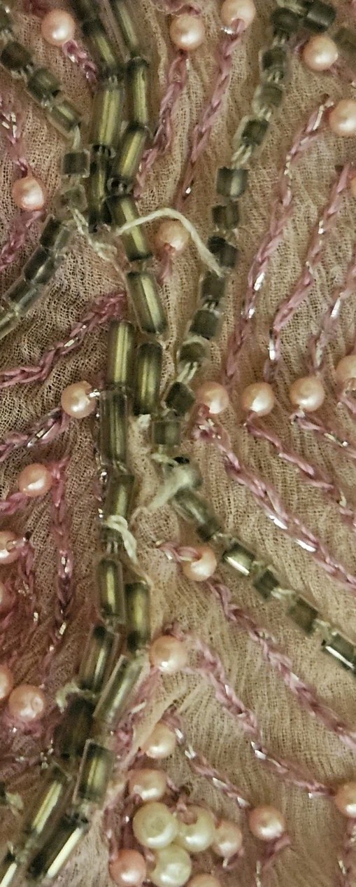 Unbranded Vintage 80s Beaded Sequin 100% Silk Formal Top Blouse Salmon Pink M