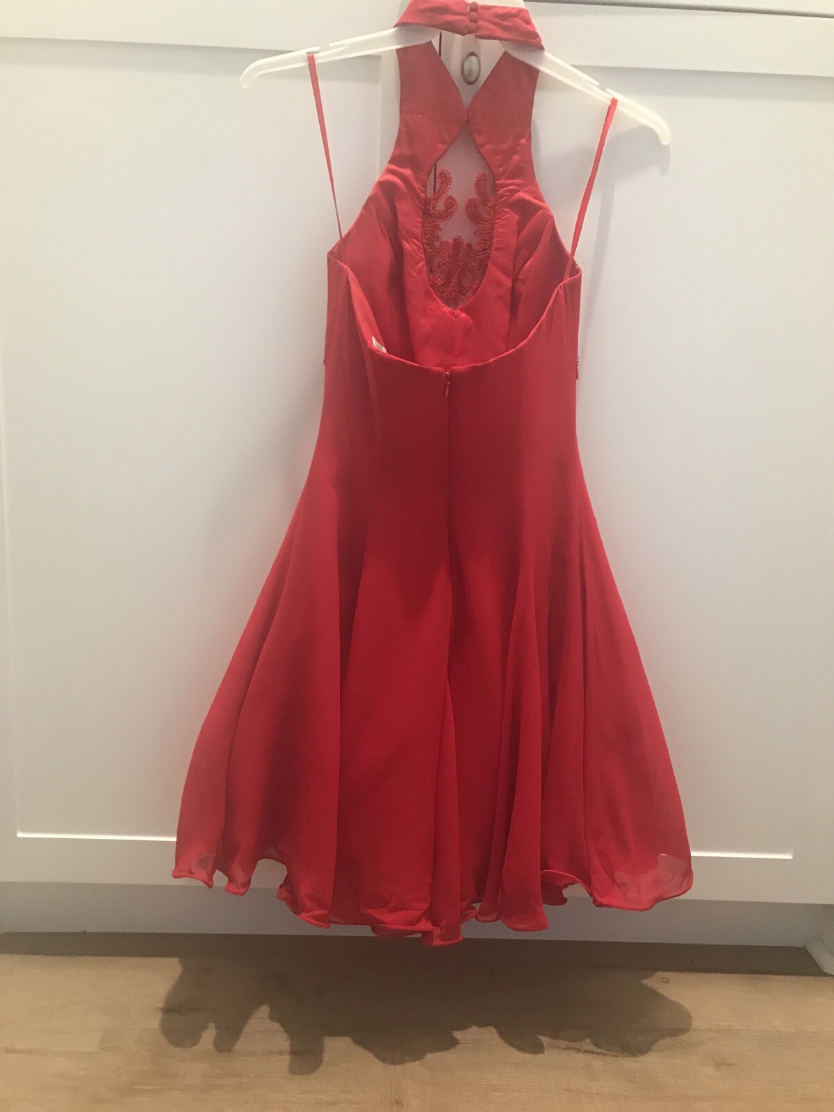 Vintage RED, Silk, Della Roufogali,Beaded ,Cocktail Or Prom Dress