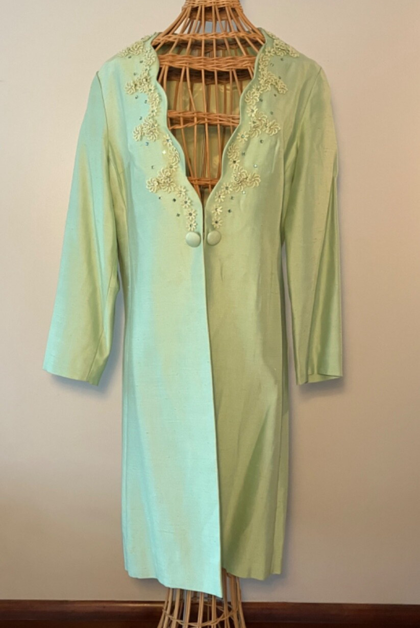 Gorgeous 1960s mint green Alfred Werber lined dress jacket – vintage