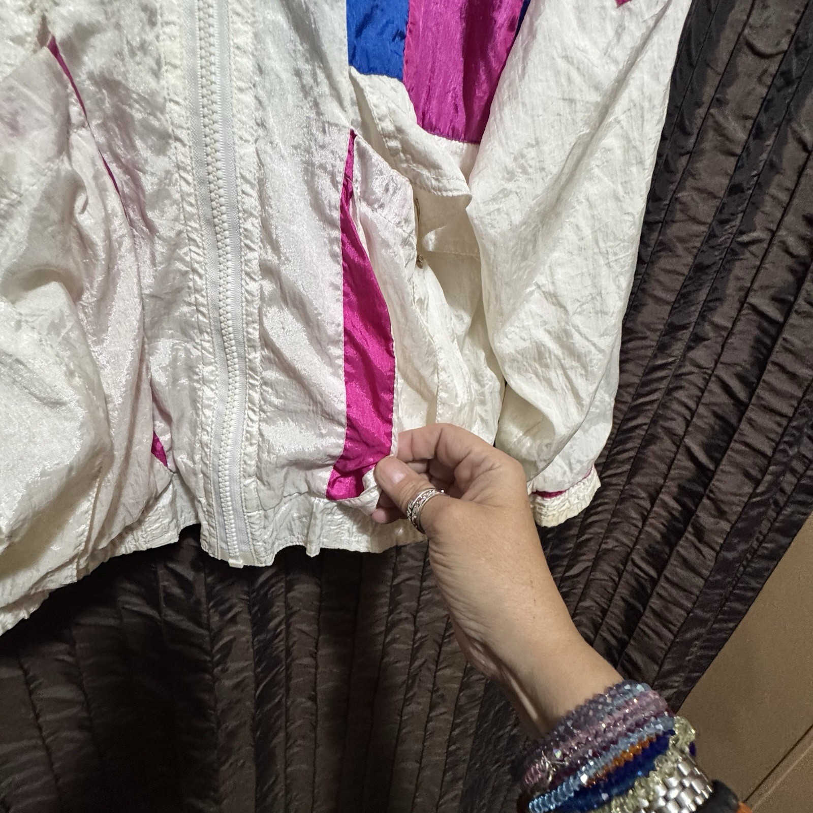 Ellesse Windbreaker Jacket Women&rsquo;s Size 1 Colorful Vintage 1980s SEE DESCRIPTION