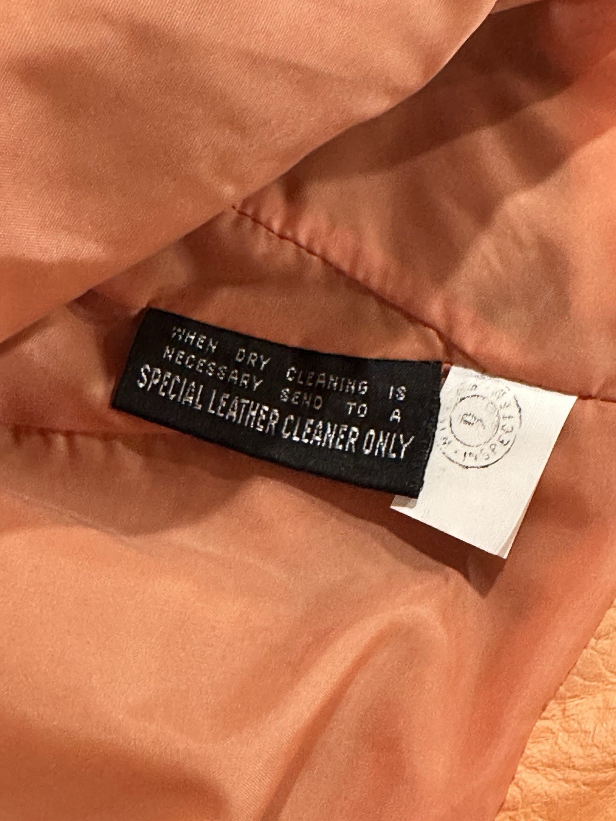 Vintage 1980s Chia Peach Ruched Crop Creamy Matte Leather Jacket Sz S