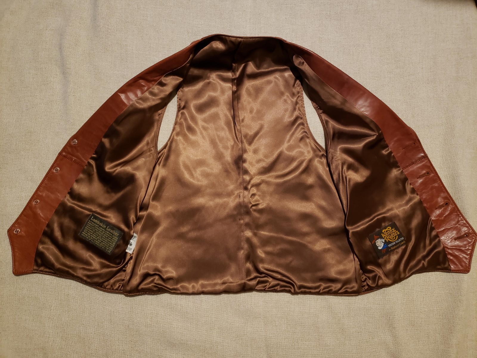 Vintage Lamb Skin Western Vest. SZ 38 Kenny Roger&rsquo;s. Front Pockets. Butter Soft.