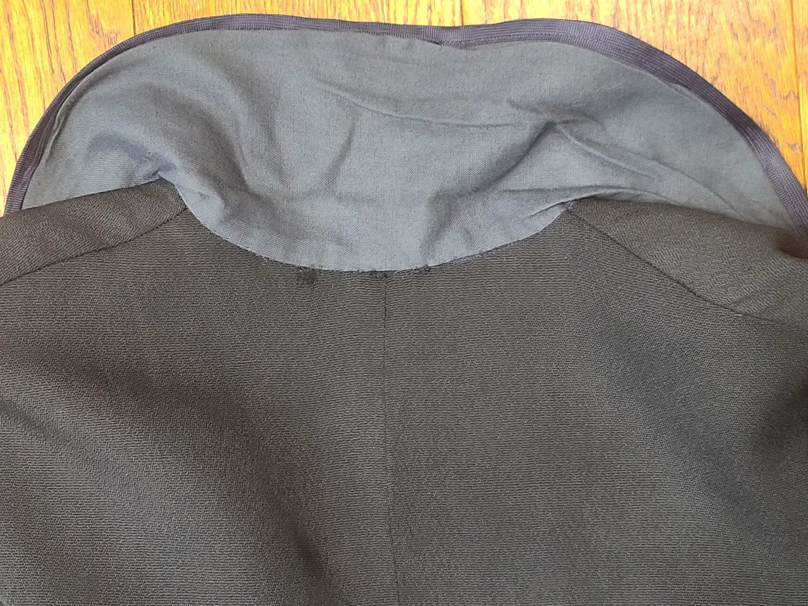Vintage 1920s Flapper Dress Dark Blue / Black Wool German (B-40&Prime; W-37&Prime;) AS-IS