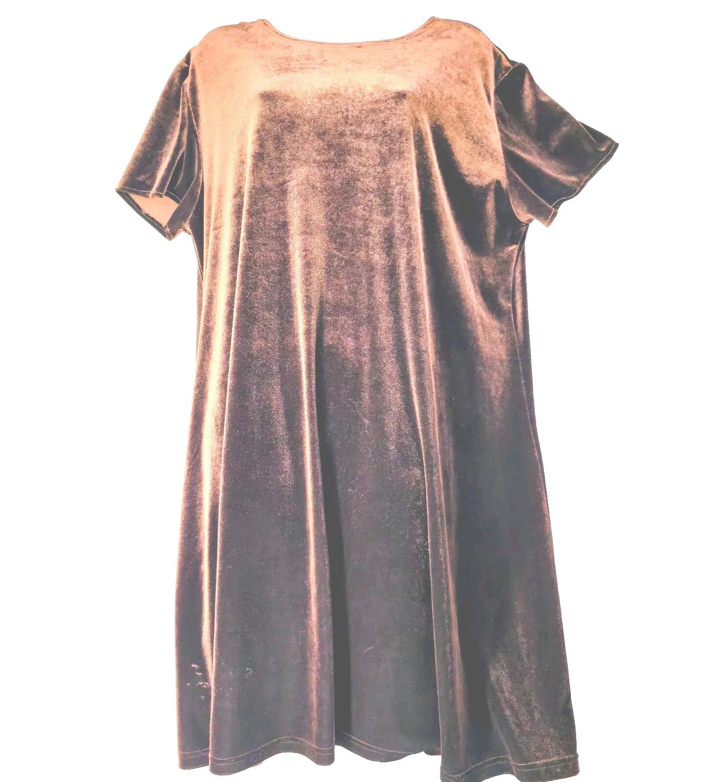 VTG 80&rsquo;s Jacqueline Ferrar Velour Velvet Midi Dress Plus Sz 16 Long Cocoa Brown