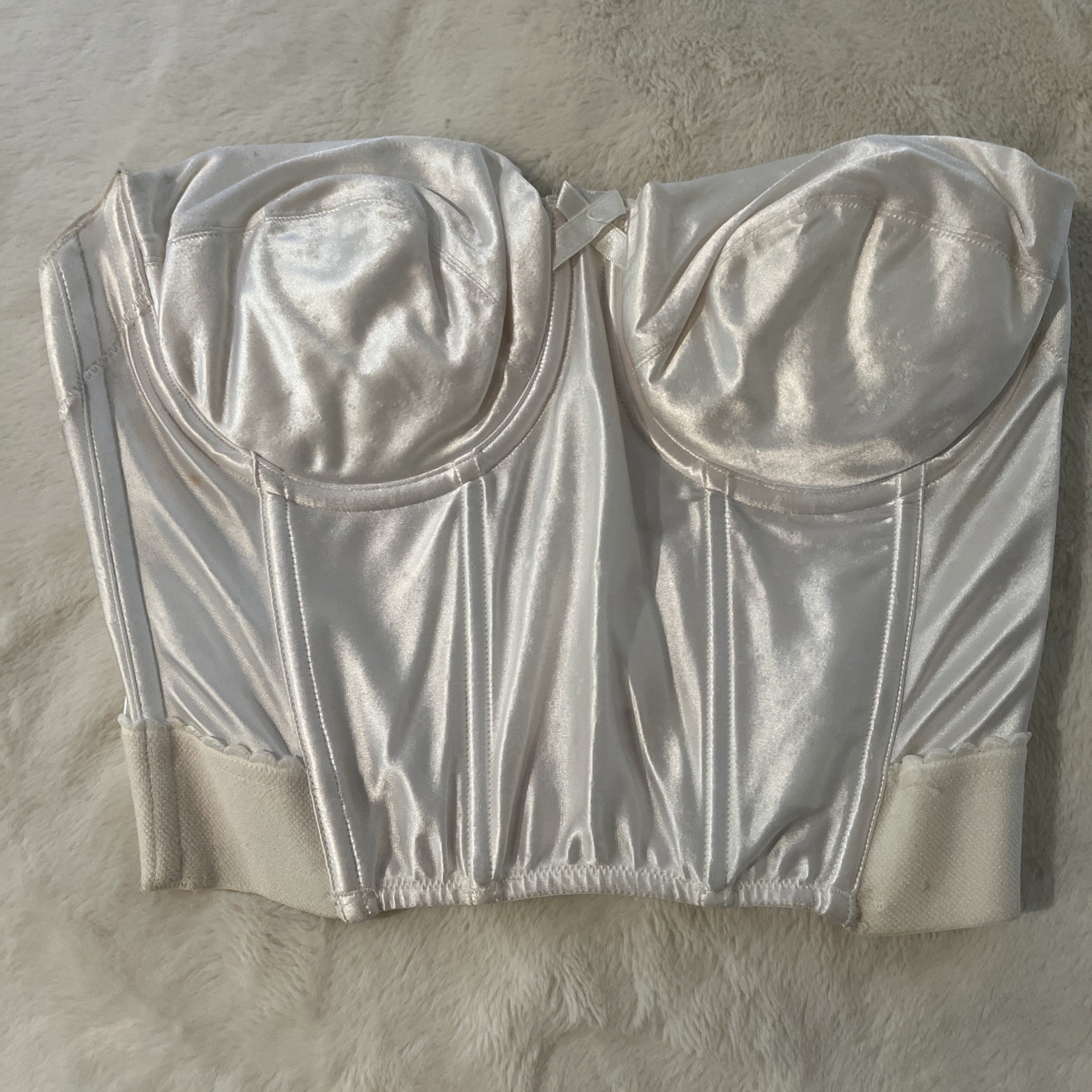 VTG White PLUNGE STRAPLESS BRA* 38 B