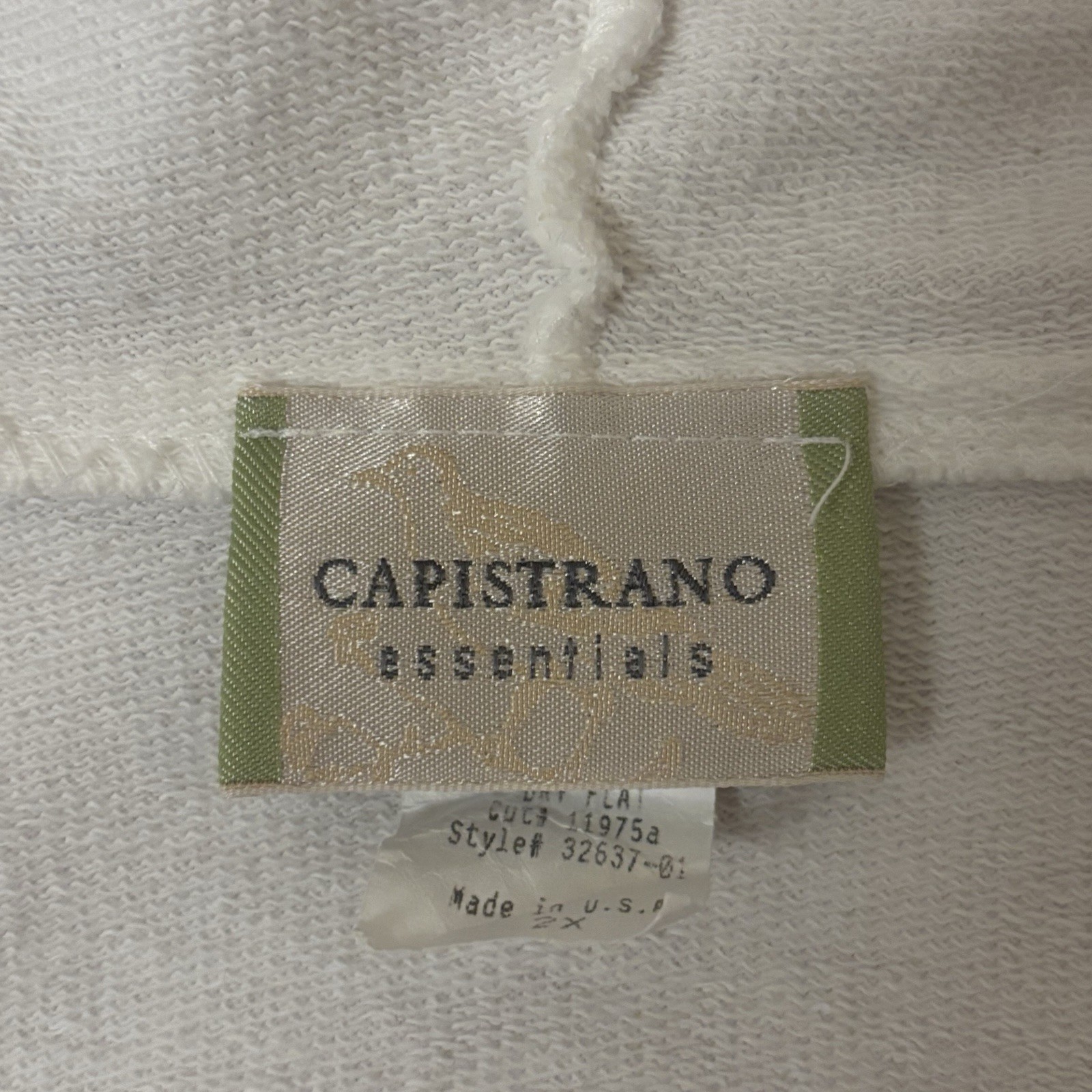 Vintage 1990s Capistrano Essentials White Black Zip-Up Hoodie T-Shirt – 2XL 3XL