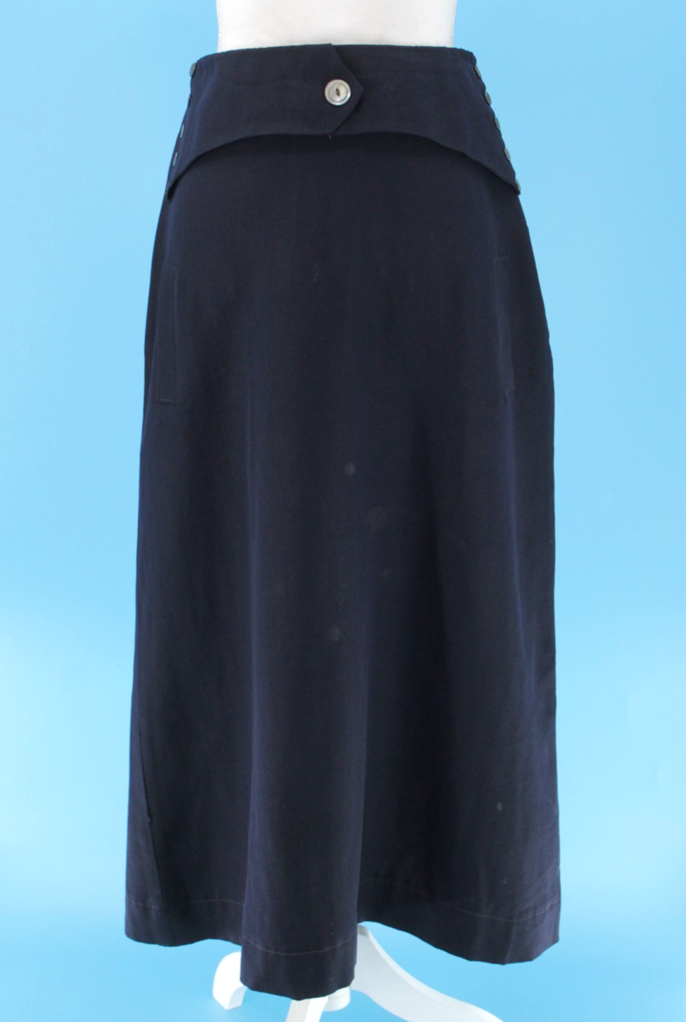 VTG Women&rsquo;s Antique Early 1900s Navy Blue Wool Walking Suit Skirt Sz S/M