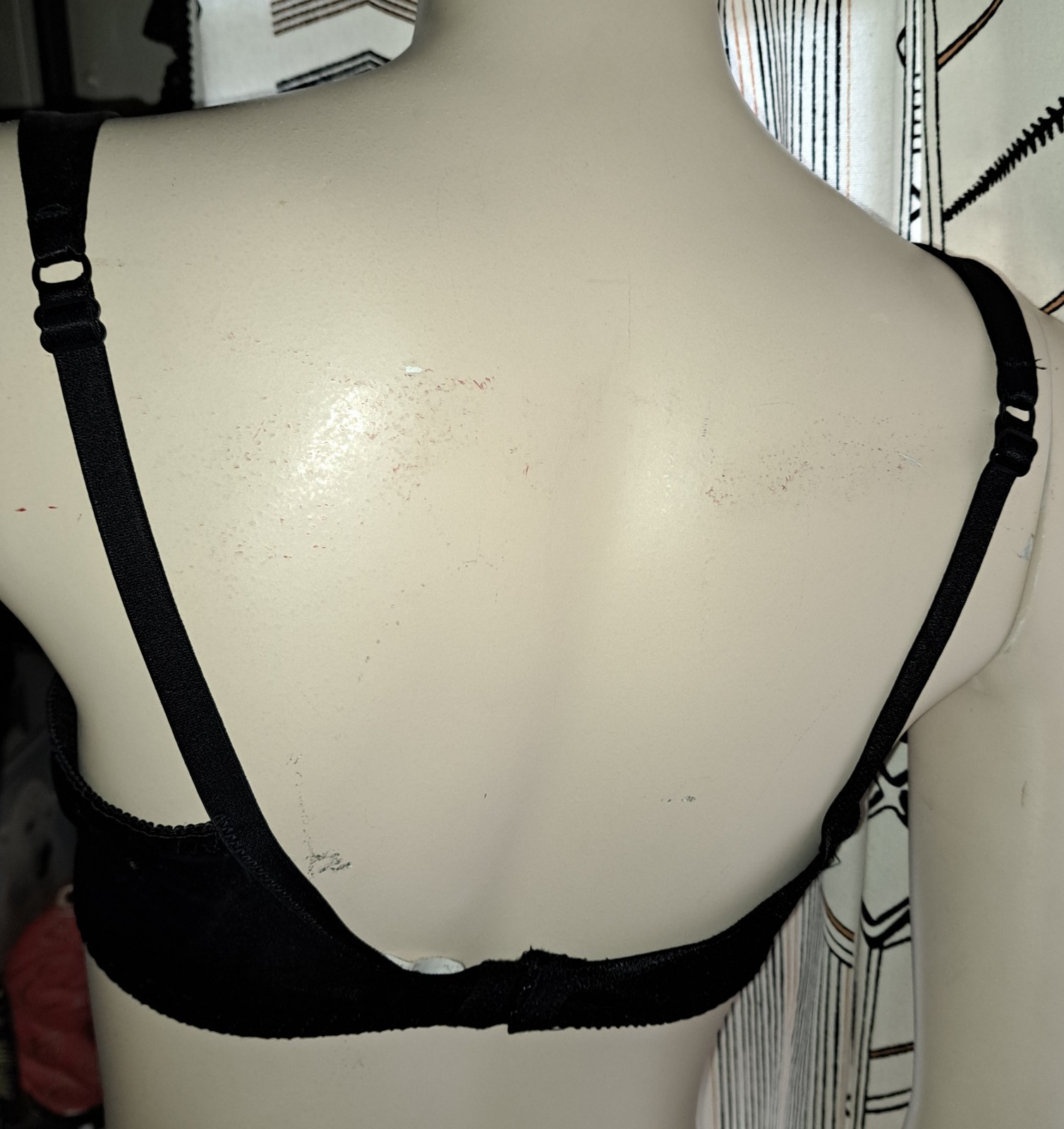 Vtg 90s Delicates Second Skin Satin Bra Black 36C Unlined Underwired Sexy Gothic
