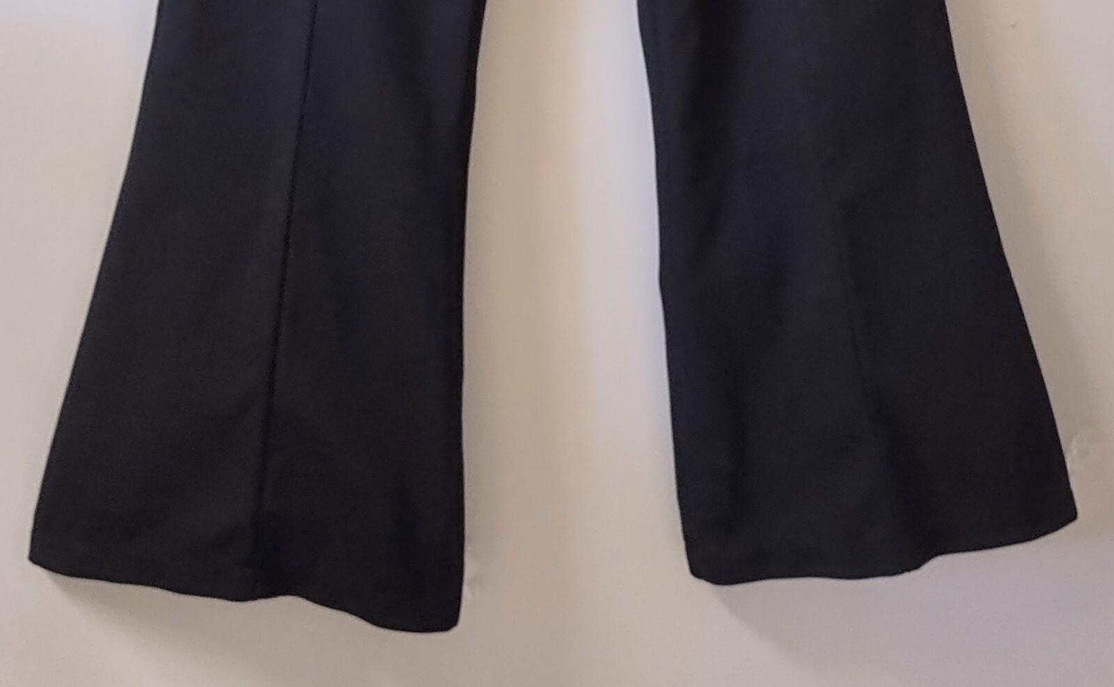 Vintage 60&rsquo;s Black Polyester MOD Hippie Bell Bottoms Pants Miss Holly S Average
