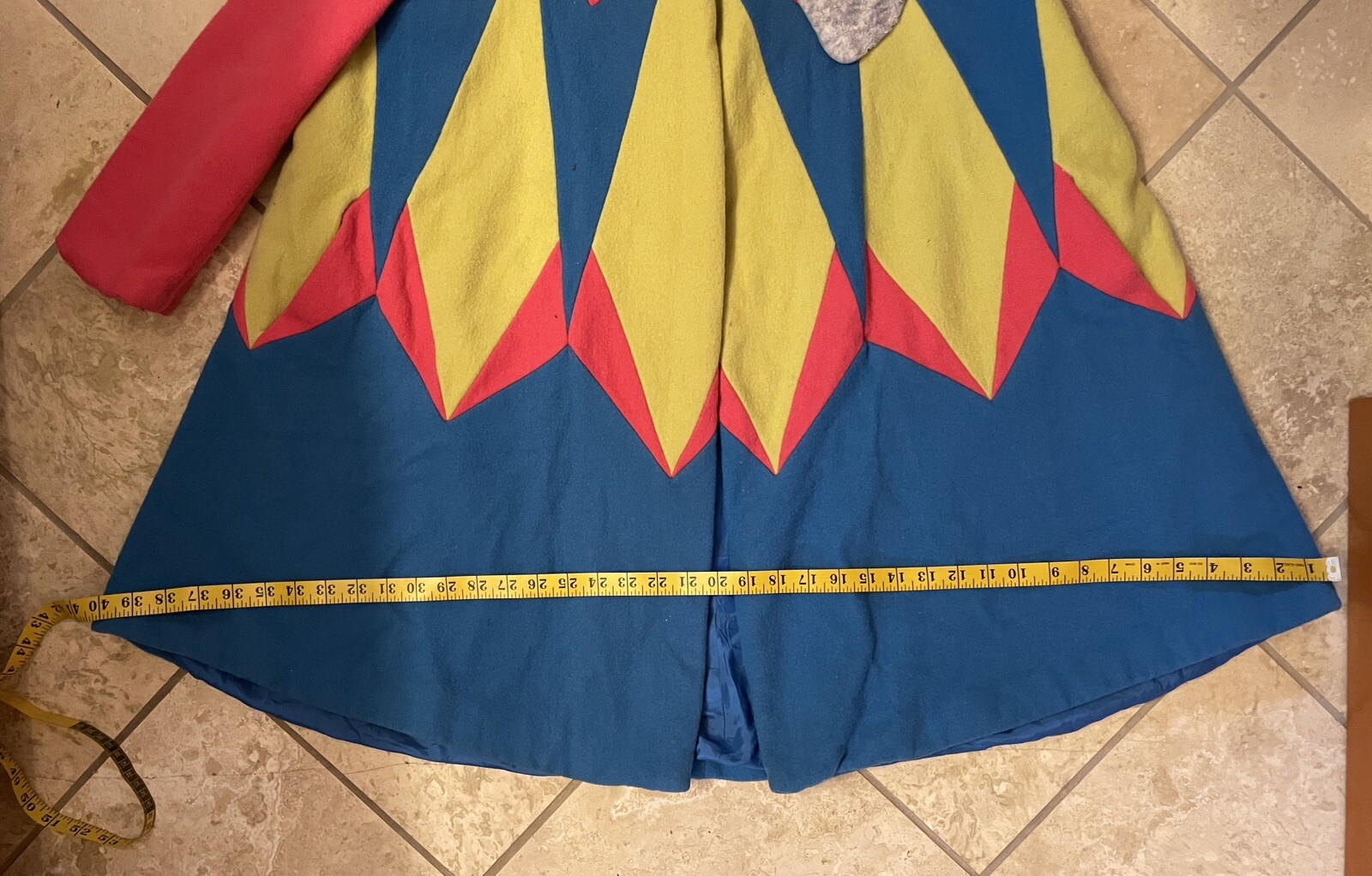 Vintage Swing Wool Coat Jacket Retro Neon Brite Pink Yellow Blue Fai Tat