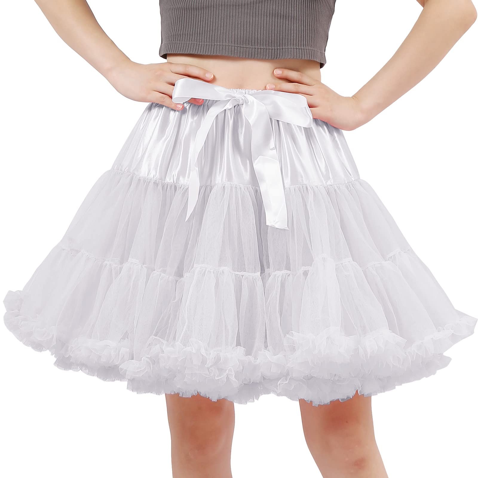 Womens Tutu Petticoat, Dance Half Slips, Cosplay Tulle Underskirt, Crinoline