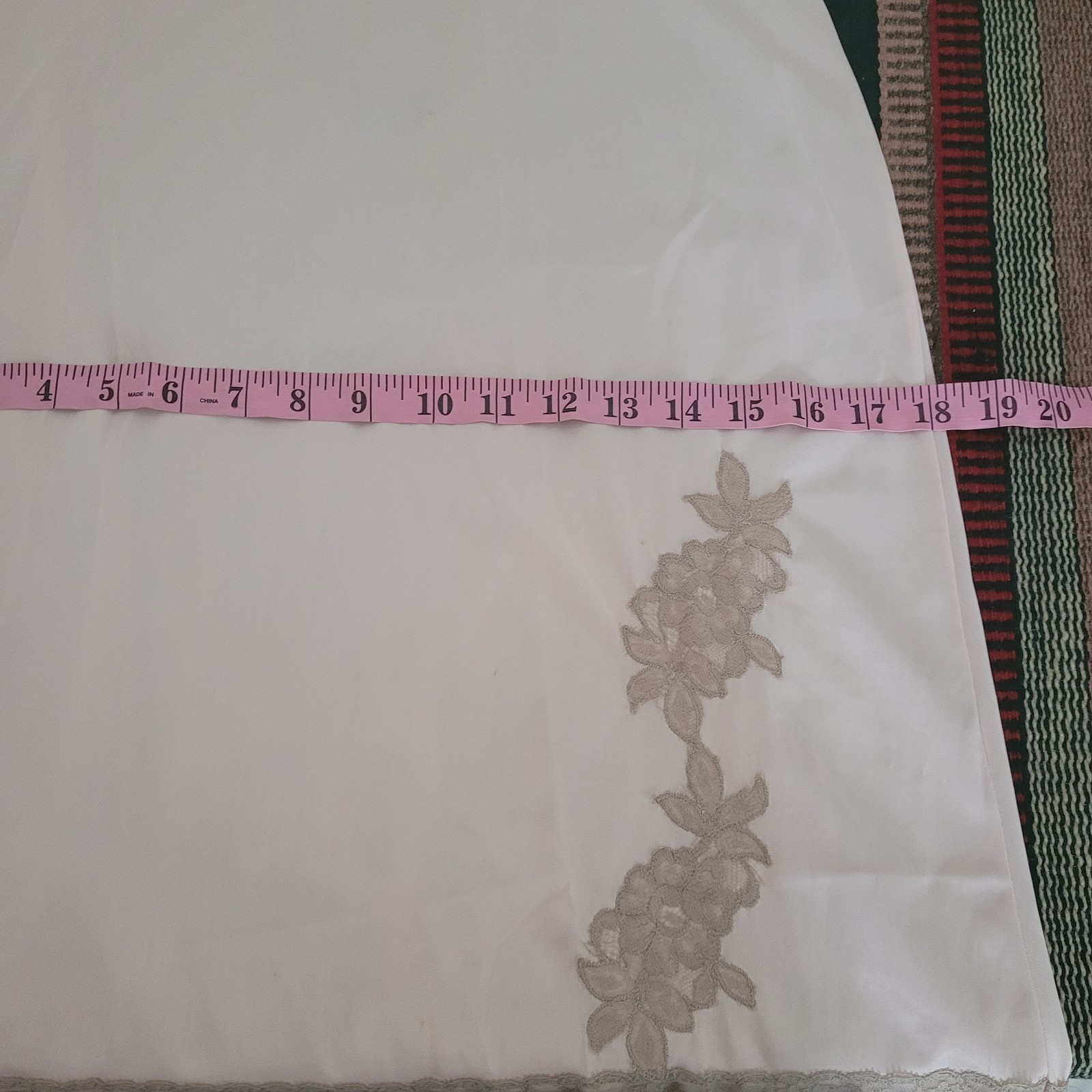 Vintage Charmode Sears Nylon Lace Full Slip Dress Sz 32 Pink Romantic Coquette