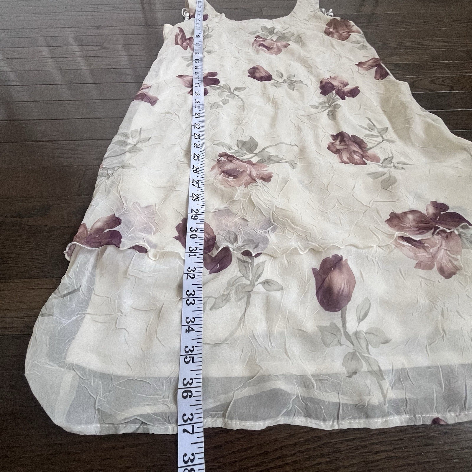 Vtg Jeffrey & Dara Translucent White Floral Open Jacket & Dress Set Size 8 Weddi