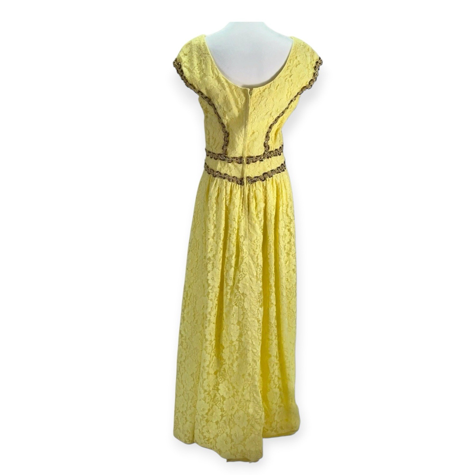 VINTAGE MIKE BENET SEQUIN LACE MAXI DRESS GODDESS PROM COCKTAIL FORMAL GLAM MOD