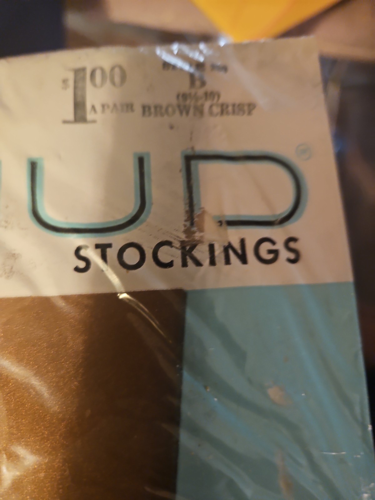 Vintage Mojud Stretch Agilon Nylon Stockings Size B Fits 9.5-10 BROWN CRISP