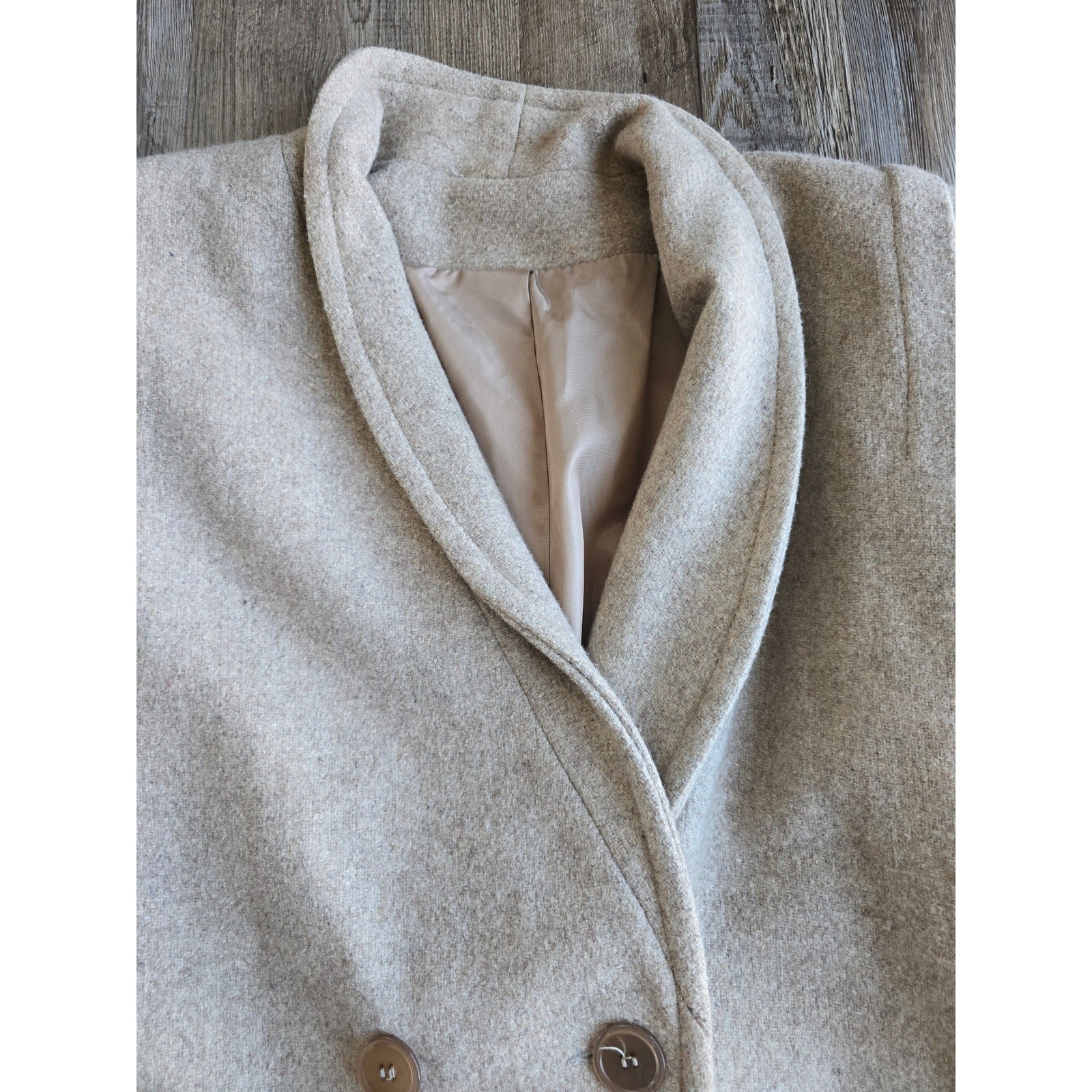 Vintage Unbranded Wool Blend Double Breasted Long Pea Coat Pockets Sz XL