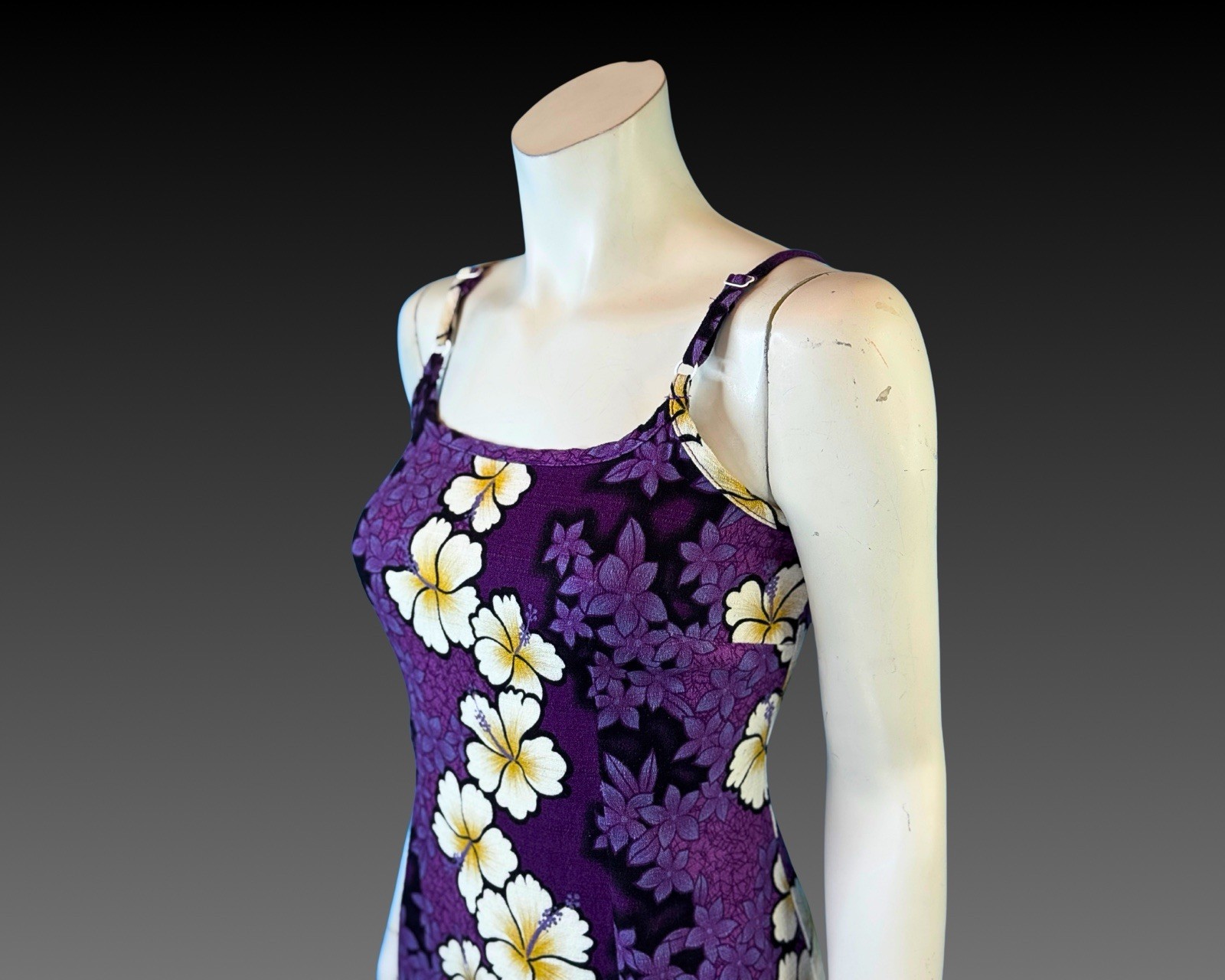 90s Hilo Hattie Hawaiian Purple Slip Dress | XS S