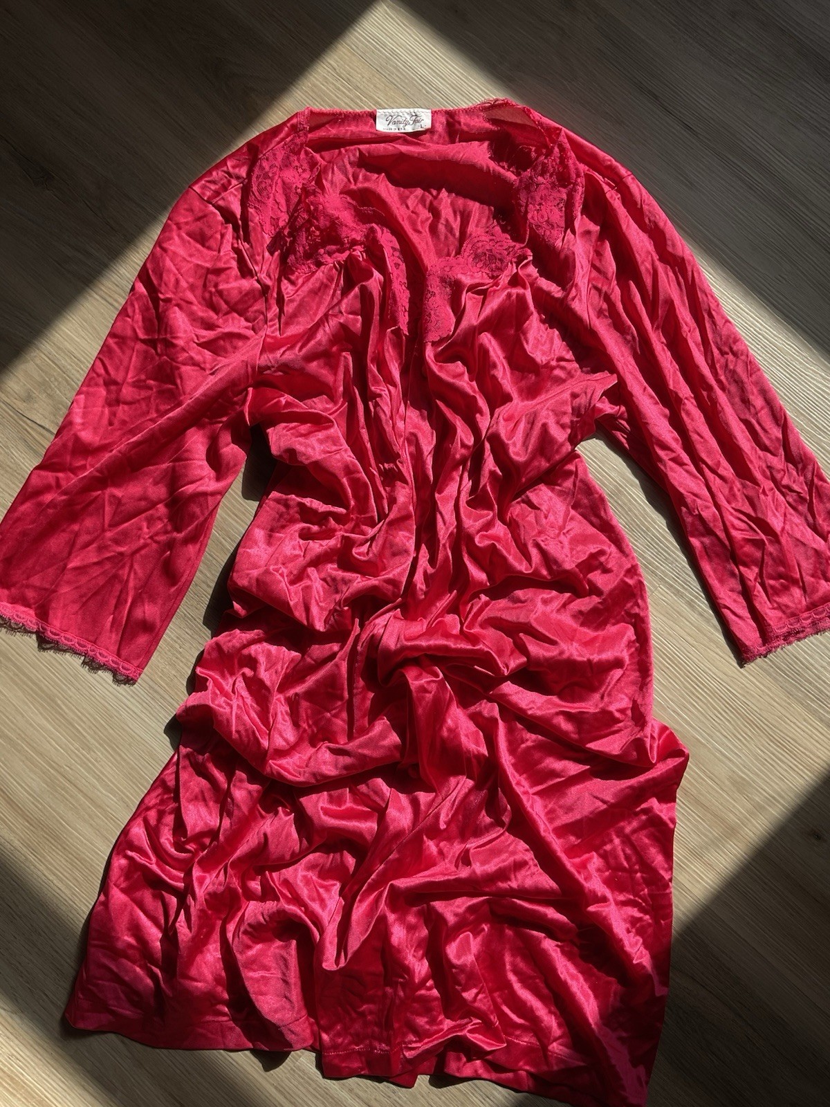 VTG Nylon Robe Lot 4 Vanity Fair Texsheen L Babydoll 36 Peignoir USA Embroidered