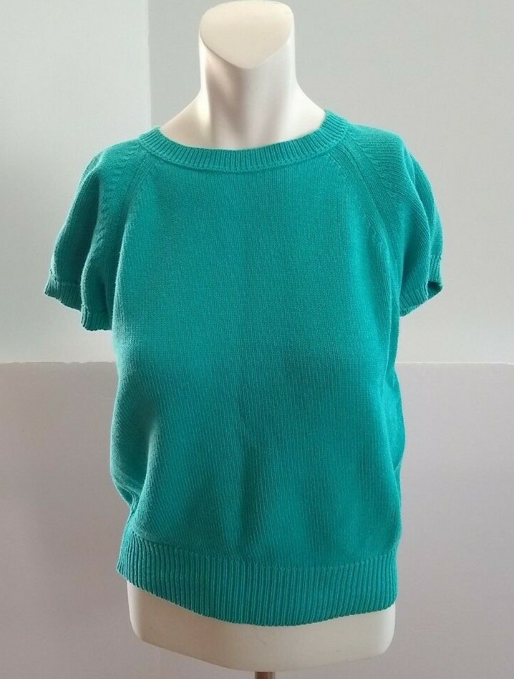 Vintage Jantzen Women&rsquo;s Short Sleeve Knit Vest – Turquoise, Size M SEE LISTING