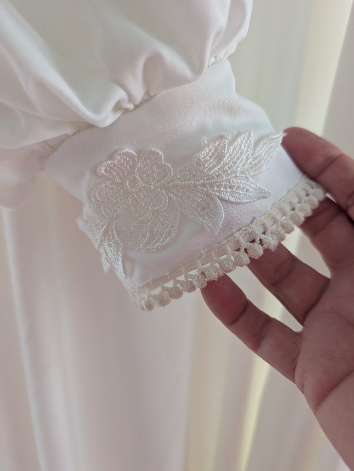 VTG 70s Gunne Sax Sz. 13/14 Romantic Wedding Bridal Lace Prairie Dress